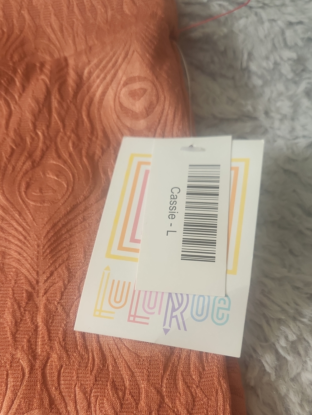 Lularoe Textured Orange Women's Pencil Skirt - Picture 2 of 3